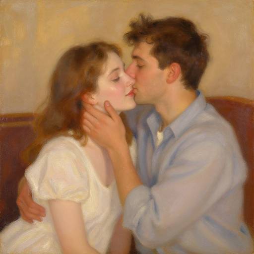 Impressionist Romantic Kiss Painting