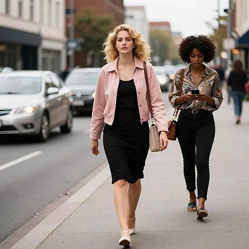Urban Street Scene with Stylish Women