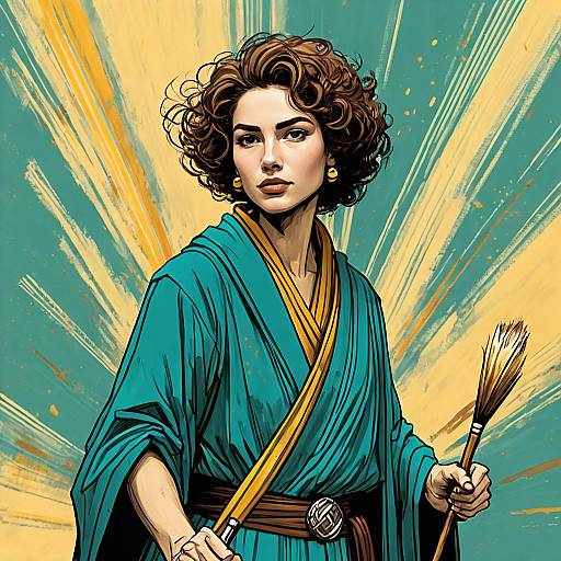 Curly-Haired Emerald-Eyed Enchanted Forest Mage