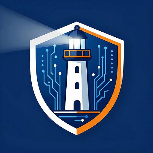 Futuristic Cyber Lighthouse Logo