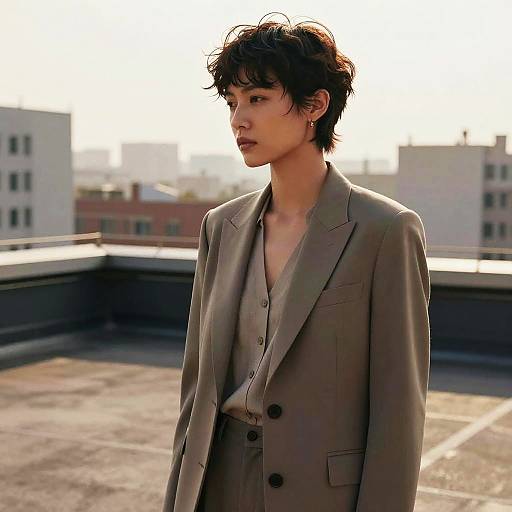 Wavy Faux Hawk Fashion Rooftop Glow