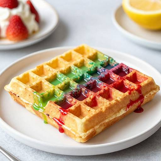 Belgian Rainbow Waffles Delight