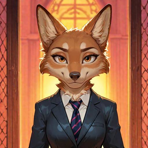 Expressive Female Wolf Fursona in Exosuit