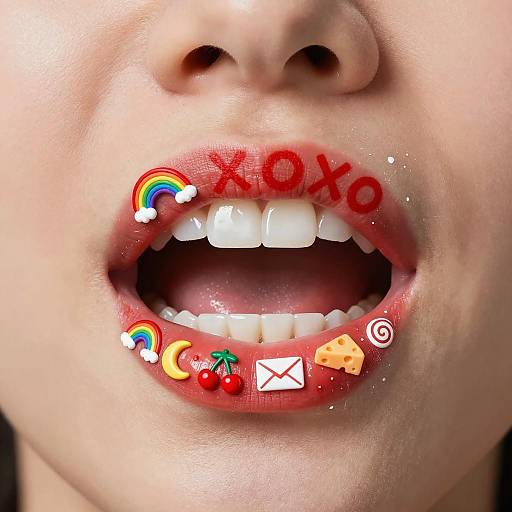 Vibrant Close-Up of Artistic Lips