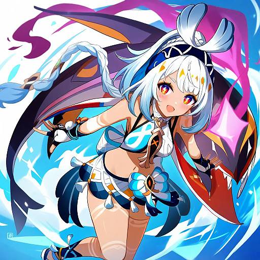 Illustration of Mualani (genshin impact), genshin impact in the style of Ram hachimin