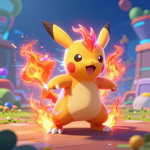 AI-Generated Fire-Electric Hybrid Pokemon