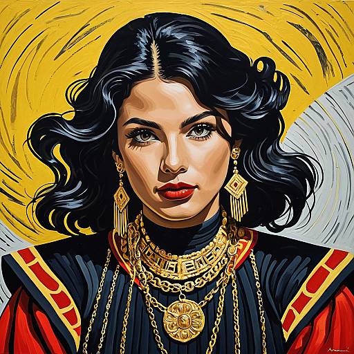 Neo-Fauvist Female Matador in Gold