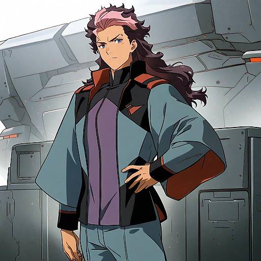 Illustration of Guel jeturk, gundam in the style of Kita senri