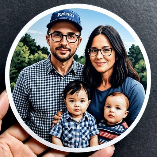 Family Portrait Sticker with Parents and Babies