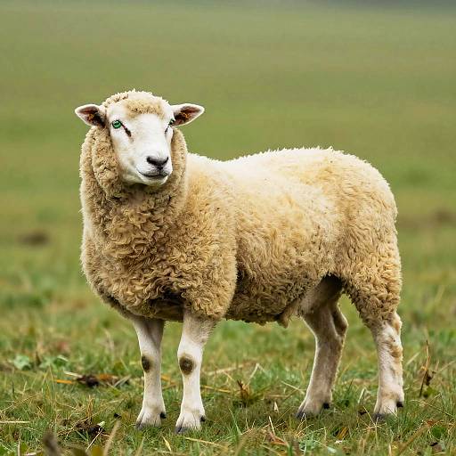 Realistic Full-Body Golden Sheep Portrait