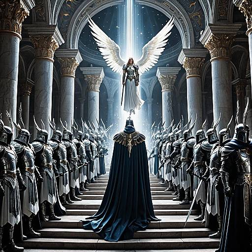 Celestial Palace with Angelic Warriors