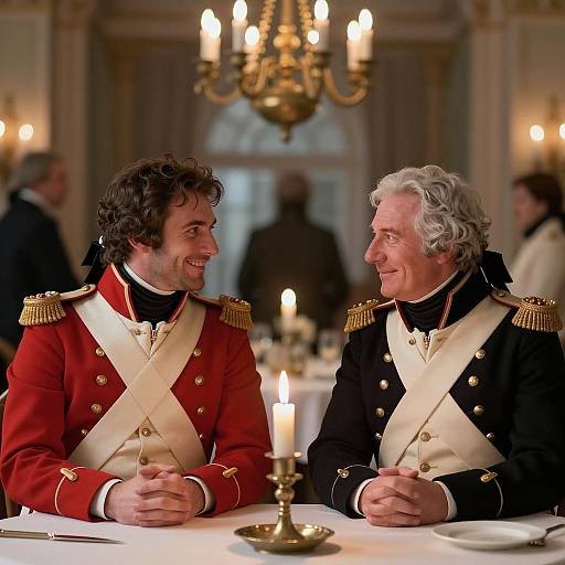 18th Century Military Men Sharing a Moment