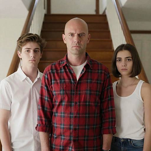 Three Intense Friends by Staircase