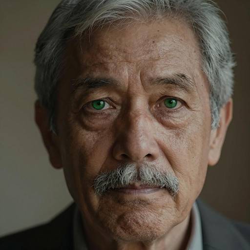 Elderly Man with Green Eyes