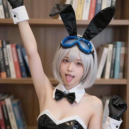 Playful Bunny Girl in Costume