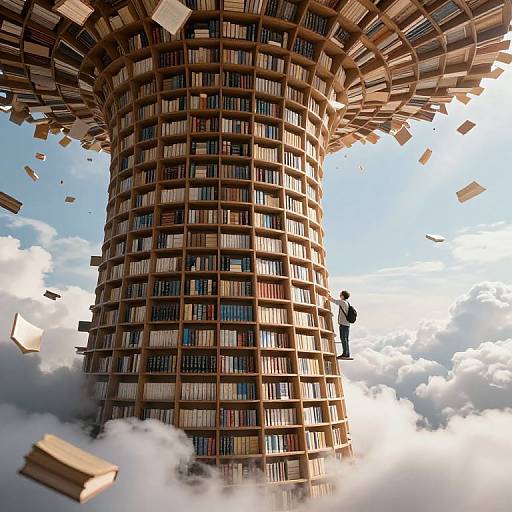 Ethereal Spiral Library Ascending Skyward