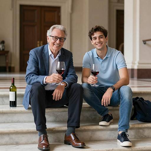 Elegant Moment in a Grand Hall