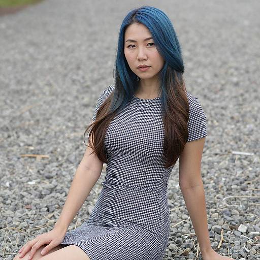 Asian Woman with Ombre Hair Portrait