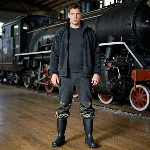 Man in Outdoor Gear by Vintage Engines