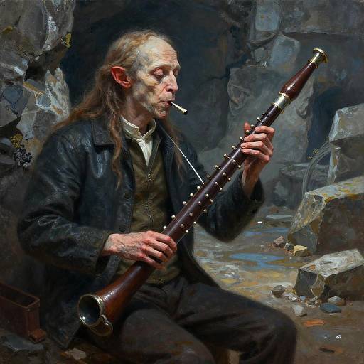 Romantic Golem Playing Bassoon