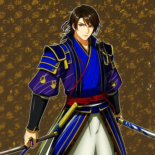 Illustration of Mouri motonari (sengoku basara), sengoku basara in the style of Uousa-ou