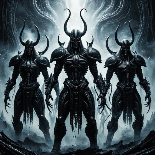 Biomechanical Warriors in Ethereal Fog