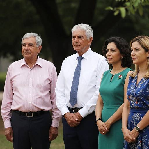 Group Portrait of Four People Outdoors