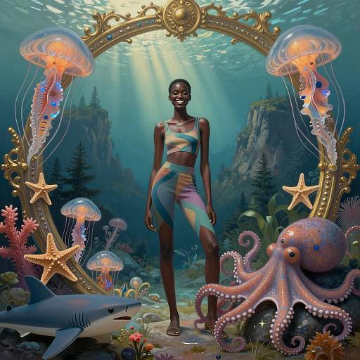 Underwater Fantasy Fashion Portrait