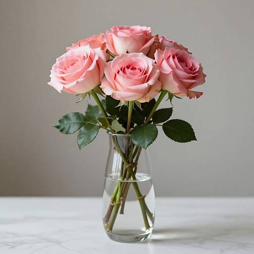 Elegant Roses in Glass Vase