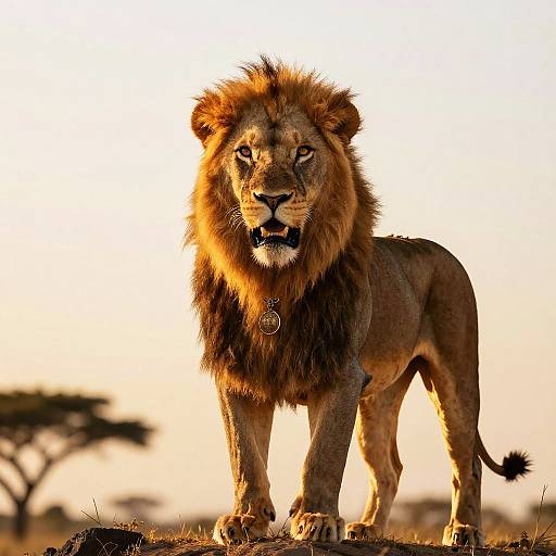 Regal Lion with Golden Mane