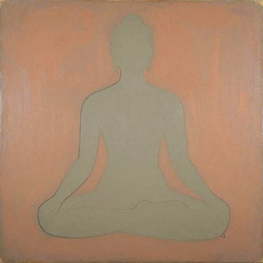 Abstract Meditative Silhouette in Earth Tones
