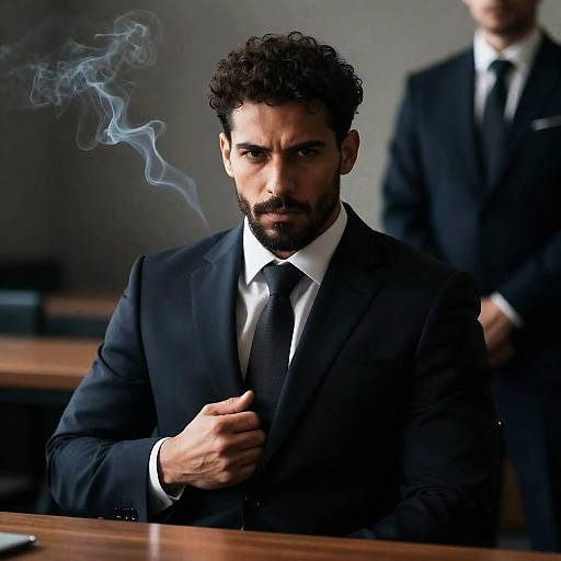 Intense Portrait of a Muscular Man