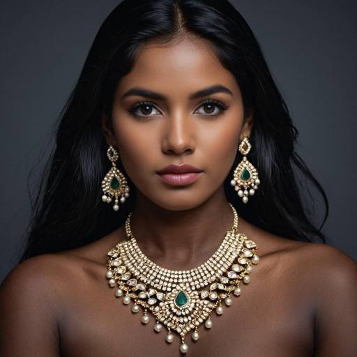 Elegant Indian Woman Wearing Traditional Jewelry