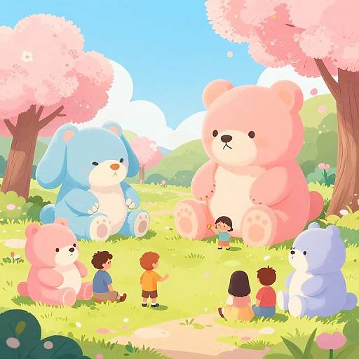 Gigantic Plush Toys in Pastel Park
