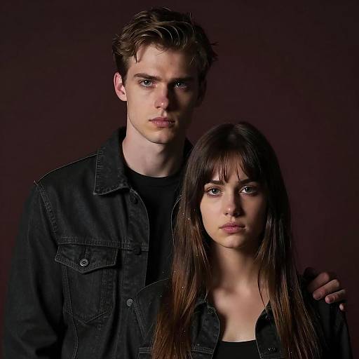 Young Couple in Dark Jackets