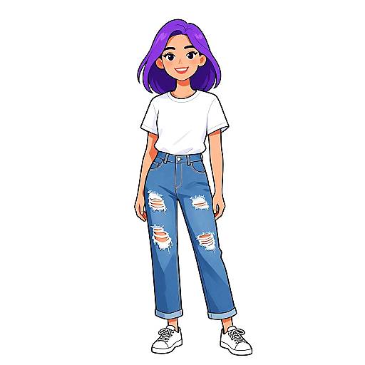 Smiling Woman in Casual Streetwear