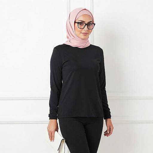 Elegant Woman in Pink Hijab