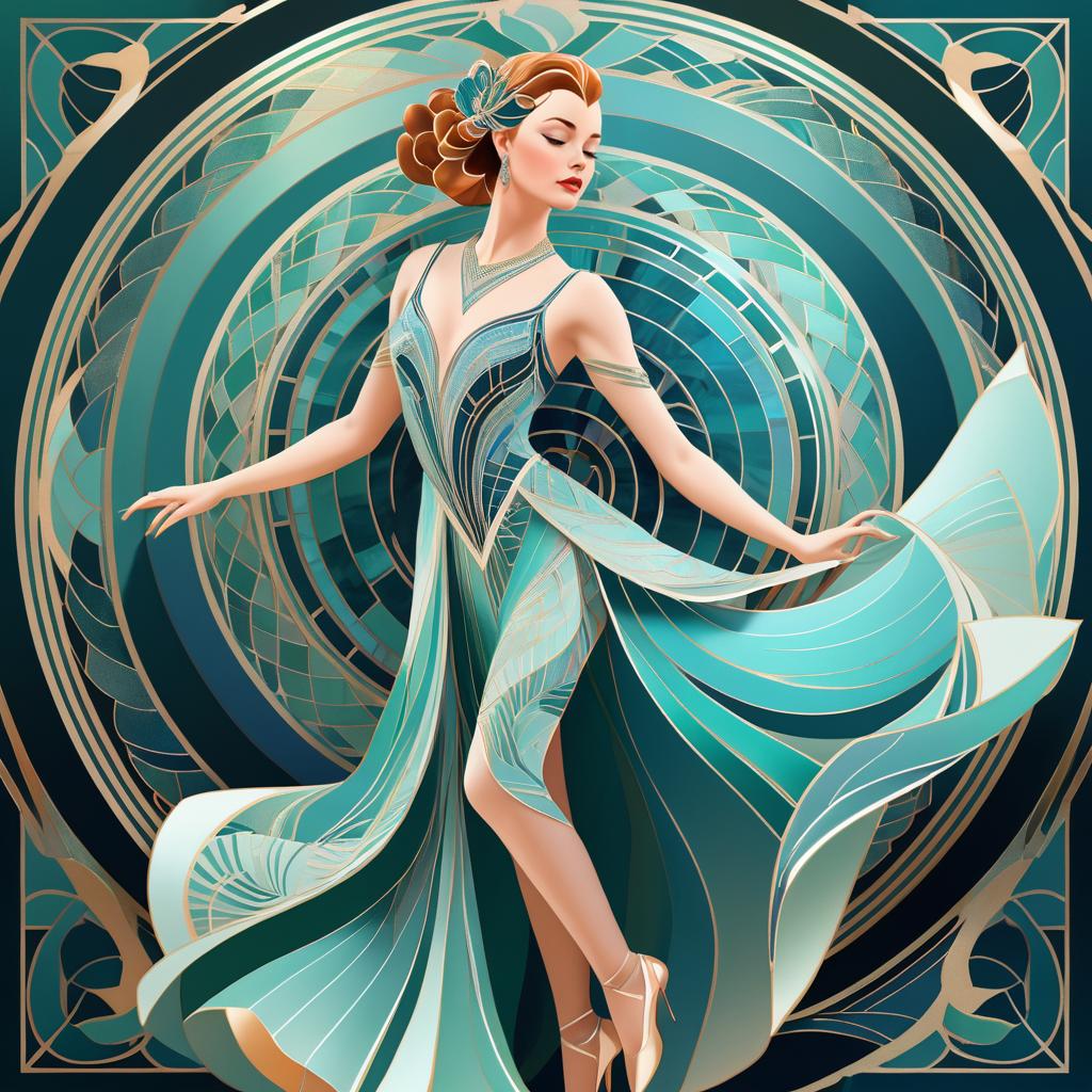 Art Deco Dancer in Elegant Portrait