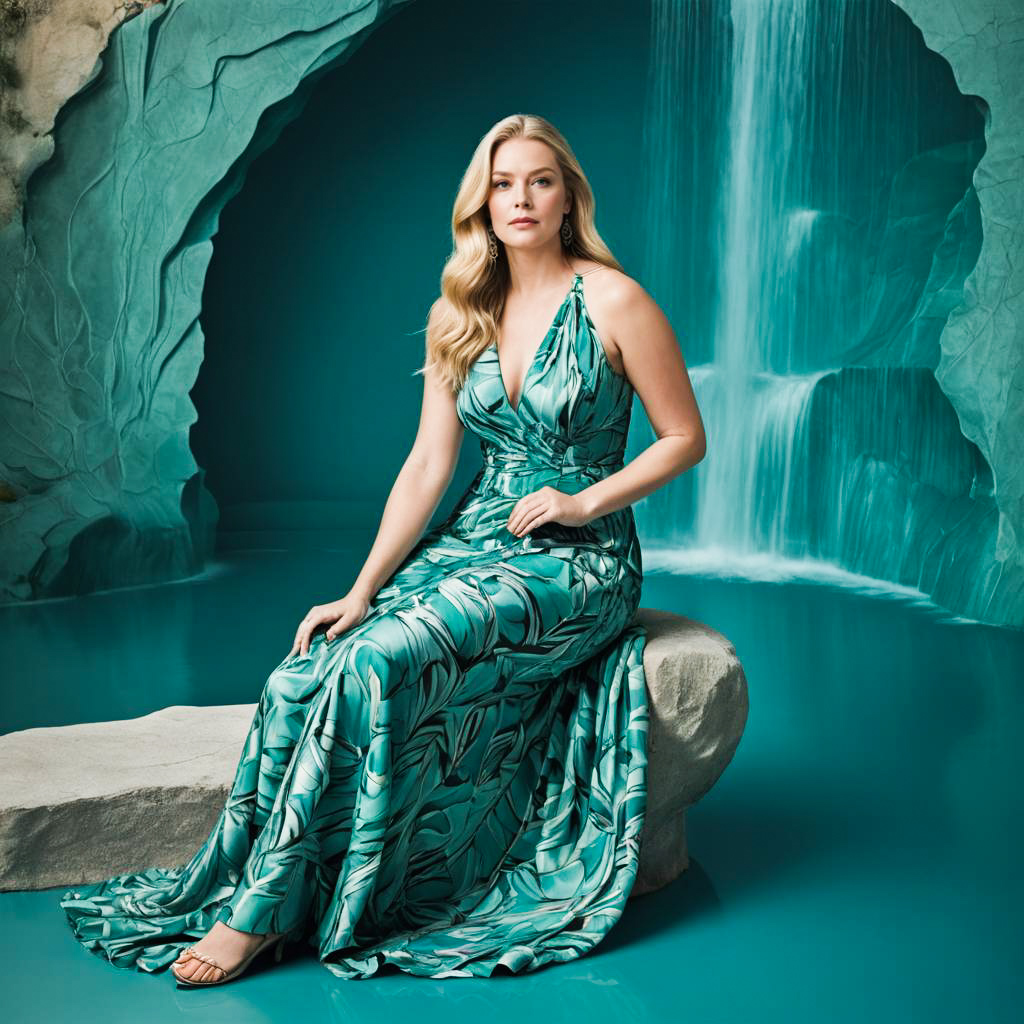 Elegant Poet in Waterfall Dress