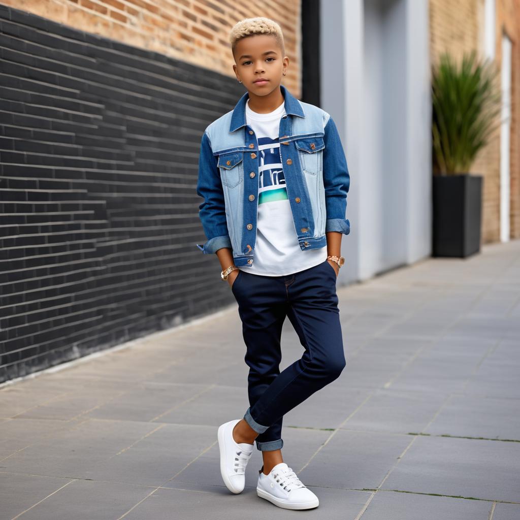 Stylish Casual Portrait of a Boy