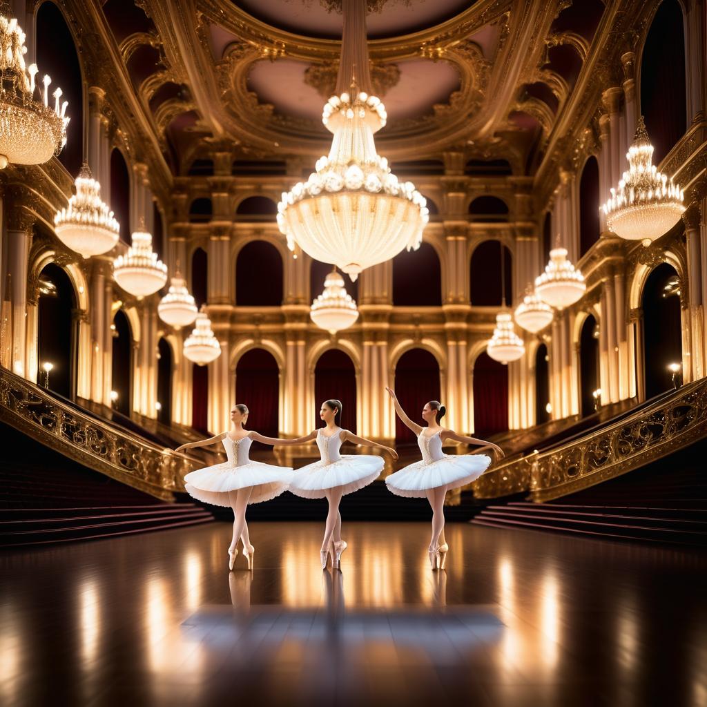 Elegant Ballerinas in a Grand Theater