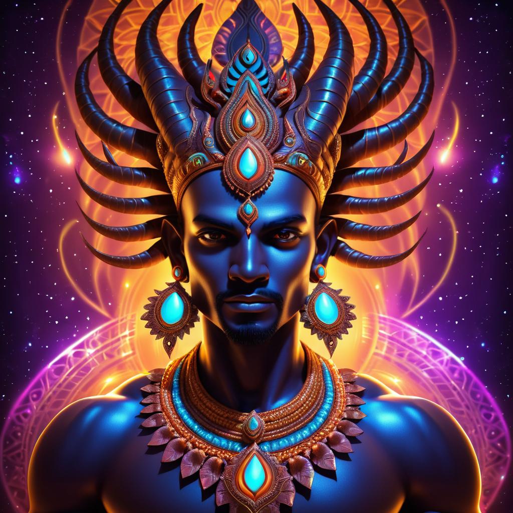 Vibrant Portrait of an Alien Deity