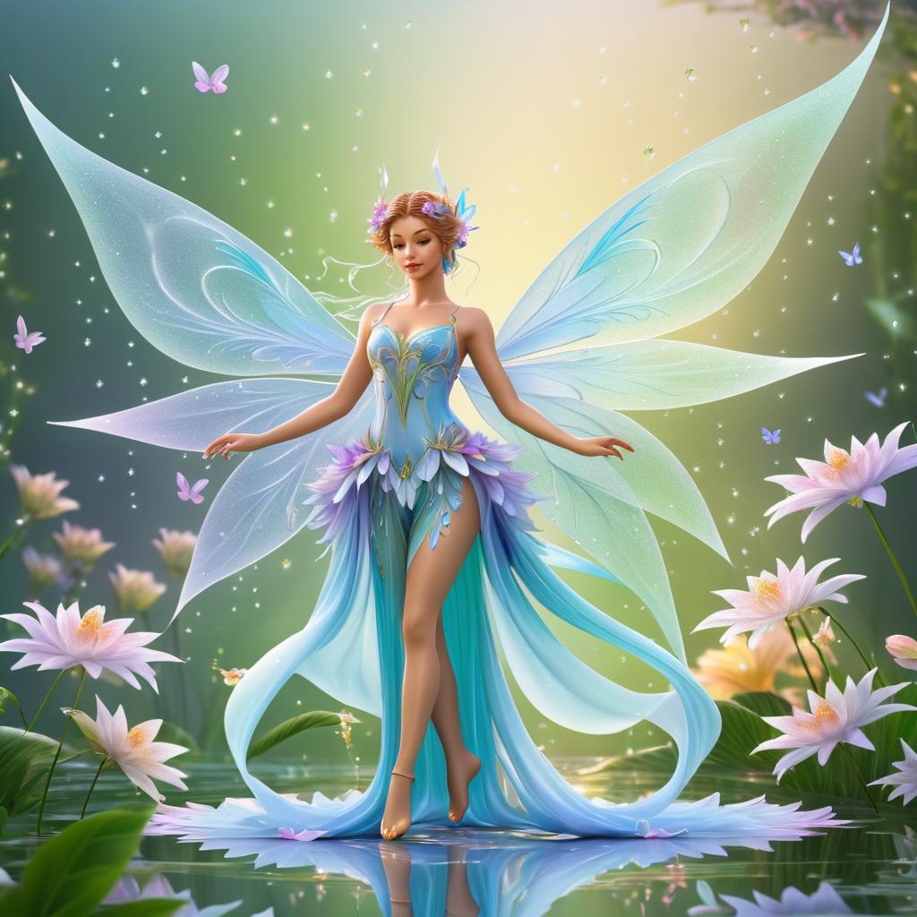 Enchanting Fairy on Blooming Flower