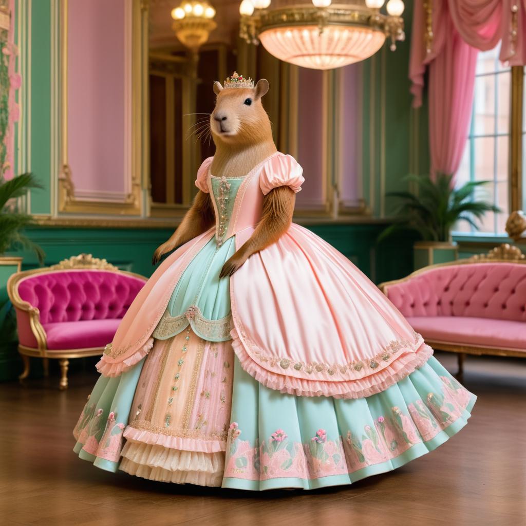 Charming Capybara in Victorian Elegance