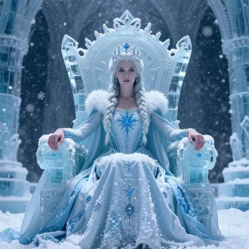 Winter Queen on Icy Throne