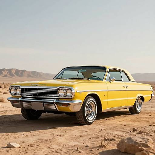 3D Rendered Classic Yellow Lowrider