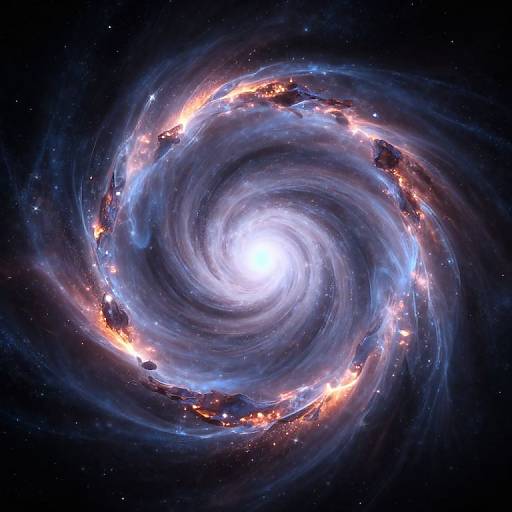 Ethereal Cosmic Vortex with Fiery Rim