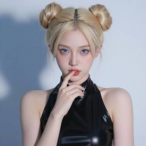 Elegant Platinum Blonde Portrait