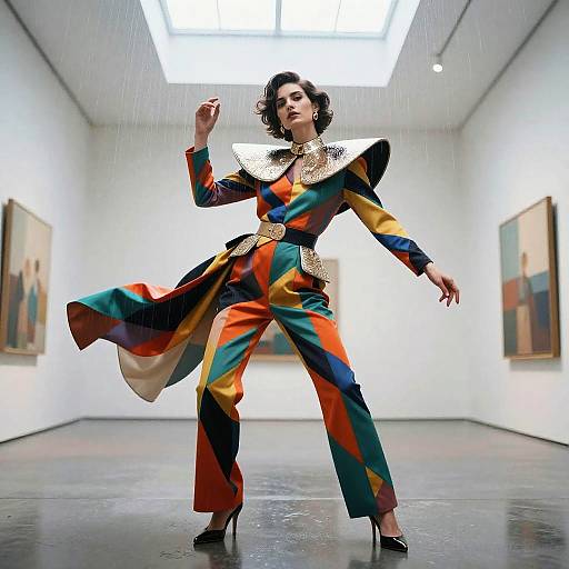 Avant-Garde Model in Geometric Couture