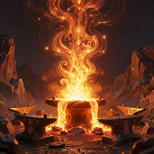 Mythical Mountain Forge Concept Art